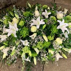 White and Green Coffin Spray