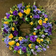 Purple &amp; Yellow Wreath