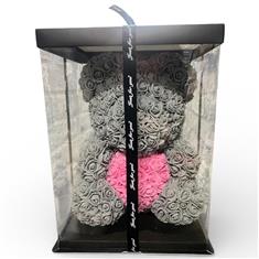 Foam Rose Bear with Pink Beating Heart